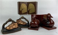Bronze Baby Shoe, Wood Ducks & Horse Bookends