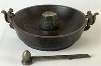 Squirrel Theme Nut Bowl with Metal Mallet