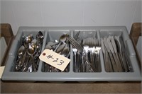 silver ware and tray