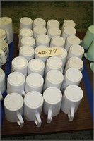 28 small white pitchers