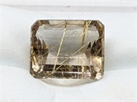 Gen. 4.93ct. Emerald Cut Rutilated Quartz Gemstone