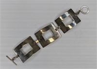 Vintage Sterling Modernist Toggle Bracelet