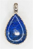 Vintage Sterling Blue Lapis Pendant