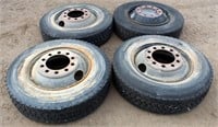 (4) Michelin Semi Tractor Tires & Rims