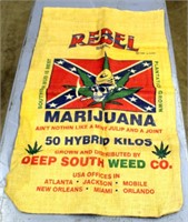 Rebel Marijuana Burlap Bag