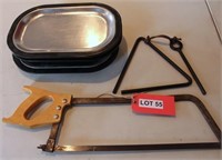 (4) Thermo-Plate Steak Servers, Meat Saw, Triangle