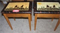 (2) Cowboy Motif End Tables