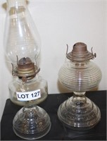 (2) Kerosene/Oil Lamps, one w/o Chimney