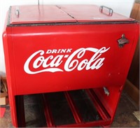 Old Coca-Cola Cooler Chest, Double Lid w/ Drain