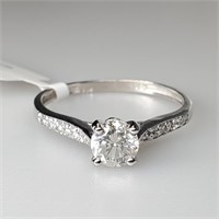 $4450 14K  Diamond(0.57ct) Diamond(0.1ct) Ring