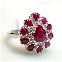 $300 Silver Ruby(3.1ct) Ring