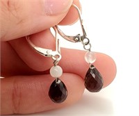 $80 Silver Smokey Quartz(4ct) Earrings