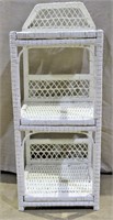 Wicker Plant Stand Shelf, 11.5"sq x 29"H