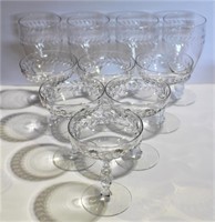 10 pcs Glassware: 6 Goblets & 4 Wine Glasses