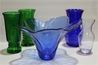 Vases & display bowl lot
