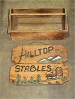 Solid Wood Handmade Toolbox & Sign