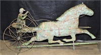 Metal Horse/Man Racing Statue