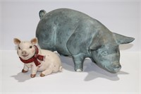 2 Decorative Pigs