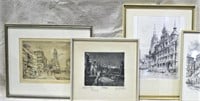 4 Framed Prints: Rome, City Scene, Cathedral Scene