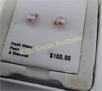 Pr 14KT Gold, Fresh Water Pearl & Diamonds