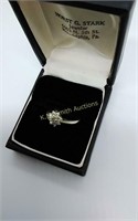 ¼ ctw diamond cluster ring, set in 14k white gold