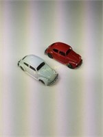 (2) Vintage Wiking HO Scale VW Bugs