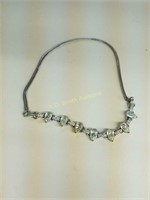 sterling necklace w/ teardrop shaped clear stones