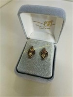 Pr Sterling Silver & Gold  Pierced Earrings