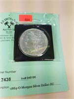 1884-O Morgan Silver Dollar-BU