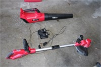 PAIR OF ELECTRIC WEEDEATER & BLOWER