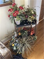 Rolling Cart and Floral Arrangements