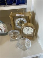 Three Clocks and Crystal Vase