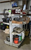 Metal Shelves w/Contents; Assort. Grease Guns,