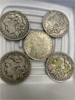 (5) Morgan Silver Dollars