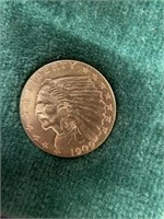 1909 $2.50 Indian Head Gold Piece
