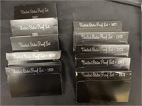 10 Proof Sets- 1973 to 1982 Consecutive