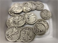 $10 in Silver Walking Liberty Halves