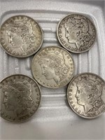 (5) Morgan Silver Dollars