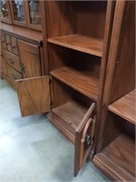 Wooden shelving with cabinet