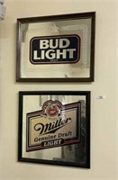 Bud Light & Miller Beer Mirrors