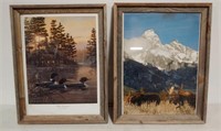 Wood framed nature prints