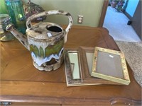 Ceramic Watering Can, Picture Frames And Mirror