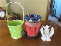 Tin Basket, Candle Warmer, Figurine