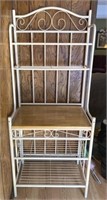 Bakers Rack Metal With Wooden Top 28x18x67