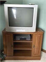 Rca Tv 23 In., Toshiba Vhs Player, Tv Stand