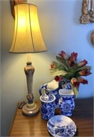 Blue Ware Pieces, Delft Plate, Lamp
