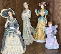 4 Porcelain Lady Figurines