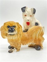 (2) Carnival Chalkware Dog Figures 7? and 7.5?