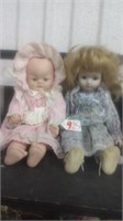 2 PORCELAIN DOLLS