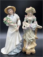 (2) Ceramic Woman Figures 8.5”